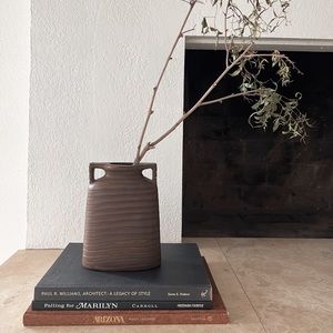 Brown Ceramic Vase w/ Handles